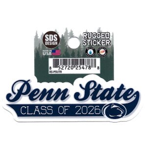 Rugged Sticker Penn State Class of 2026 with Athletic Logo